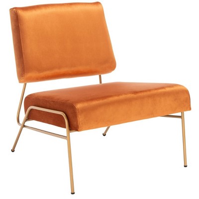 Sienna Brown Velvet and Metal Accent Chair