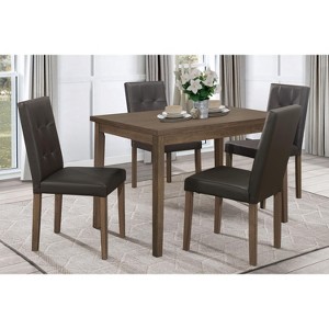 NicBex 48" Dining Table Set for 4 Faux Mable Top Dining Table with 4 Faux Leather Upholstered Side Chairs for Kitchen - 1 of 4