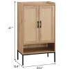 MOEPISY Shoe Cabinet with Rattan Doors, 5-Tier Shoe Storage Cabinet with Open Shelves,Wooden Shoes Rack Organizer, Natural - 4 of 4