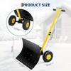 Snow Shovel with Wheels,29.1" W x 16.5" H Heavy Duty Snow Pusher for Driveway with Snow Removal Adjustable Angle & Height Handle for Driveway - 3 of 4