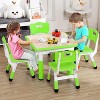 5-Piece Height Adjustable Kids Table and Chairs Set - 300lbs Capacity, Foldable, Non-Slip, for Ages 2-10, Indoor/Outdoor Use - 3 of 4