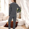 Anna-Kaci Lounge Women's Polka Dot Long Sleeve Pajama Set with Button-Up Top and Drawstring Pants - 2 of 4