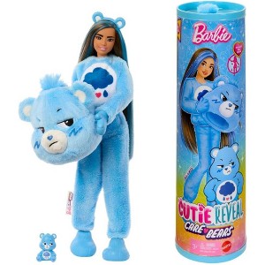 Barbie Cutie Reveal Care Bears Series Doll & Accessories in Grumpy Bear Plush Costume, 10 Surprises - 1 of 4