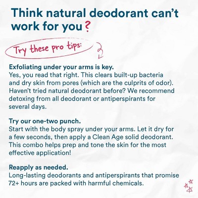 Clean Age Cedar & Sea Salt AHA Deodorant + Body Spray for Teens - 4 fl oz: Baking Soda-Free, Vegan, Sensitive Skin