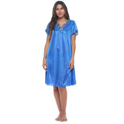 Casual Nights Women's Fancy Lace Neckline Silky Tricot Nightgown