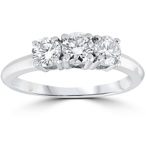 Diamond Solitaire Ring 1 carat Round-cut 14K White Gold (I2/I)