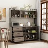 Famapy 59 in. W Kitchen Wood Buffet Sideboard Pantry Cabinet For Dining Room with Metal MDoors 3-Drawers Shelves - 4 of 4