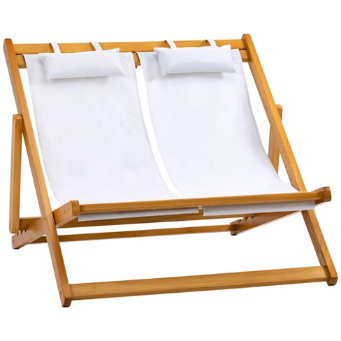 Outsunny Patio Sun Lounger Garden Textilene Foldable Reclining