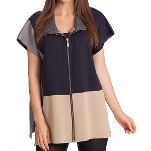 Women's Color Block Zip Pullover - ANGEL - 1 of 3