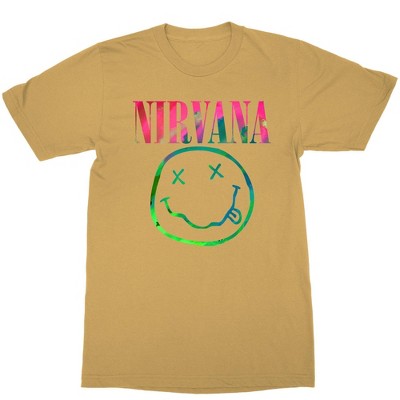 Women's Nirvana Neon Smile Short Sleeve Boyfriend Graphic T-Shirt