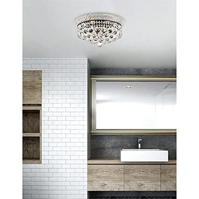 Primo 16-Inch Black and Crystal Flush Mount LED Light