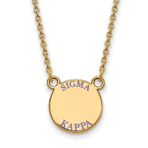 Black Bow Jewelry 14k Yellow Gold Plated Sterling Silver Sigma Kappa Greek Life Necklace 18 Inch - 1 of 4