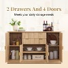 Buffet Sideboard Cabinet with Storage, Modern Buffet Table with Adjustable Shelves, Coffee Bar Cabinet with 2 Drawers & 4 Doors - 4 of 4
