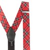 Jacob Alexander Men's Red Christmas Plaid Y-Back Suspenders Braces Convertible Leather Ends Clips - 2 of 4
