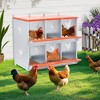 BABYYER Metal Chicken Nesting Box, Wall Mount with Vented Coop Equipment for Hens, Ducks and Poultry, Easy Egg Collection and Assembly - Orange - 2 of 4