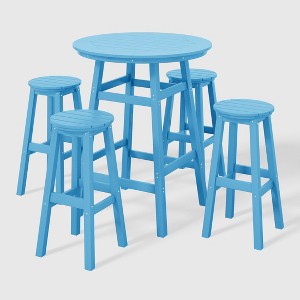 WestinTrends Malibu All Weather Hdpe Outdoor Patio Bar Height Dining Set (5-Piece) - 1 of 4