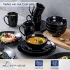 vancasso 16-Piece Black Ceramic Porcelain Dinnerware Tableware Dinner Set with Dinner Plate, Dessert Plate, Bowl, Mug Set - 4 of 4