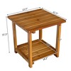 Fortune Candy 2-Tier Solid Fir Wood Side Table – 17.7 Inch Outdoor End Table, Weather-Resistant for Patio, Porch, Pool & Garden - 4 of 4