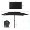 Sonkuki 10 x 6.5Ft Solar-powered Double-Sided Patio Umbrella with Large Canopy Outdoor Table Umbrella for Garden, deck and pool - 3 of 4
