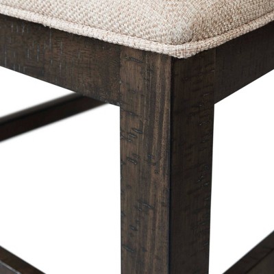 Smokey Walnut Wooden Swirl Back Upholstered Side Chair