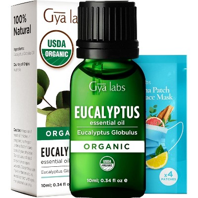 Gya Labs Organic Eucalyptus Essential Oil 100% Pure Natural Eucalyptus Oil Natural Aromatherapy 0.34 Fl Oz