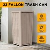 CAVINAS Weatherproof Trash Can, Outdoor Waterproof & UV Resistant Bin with Trash Bag Lock Design, Wood-Like Finish - 3 of 4