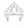 Blue Panda 12 Pack Plastic Tiaras for Princess Party Favors, Silver Crowns for Girls, Dress-Up, Costume Accessories, 4.5x3.5x4.5 In - 4 of 4
