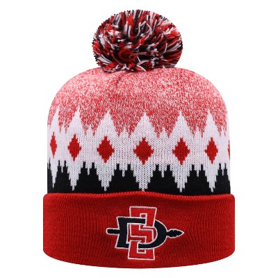 NCAA San Diego State Aztecs Men's Jagged Knit Cuffed Beanie with Pom