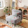NicBex Velvet Convertible Sofa Bed, Tri-Fold Sleeper Sofa with Adjustable Backrest & Pillow, Leisure Chaise Lounge Couch for Living Room,Loveseat Sofa - 2 of 4