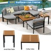 U-Shaped Outdoor Sectional Sofa Set, Patio Conversation Set with Cushions, Coffee Table and Side Table for Backyard, Garden – Cuddlewood - 2 of 4
