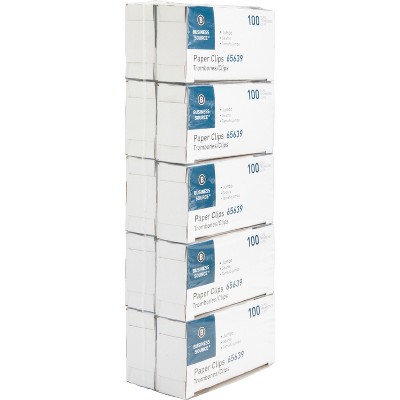 Business Source Paper Clips Jumbo .041 Wire Gauge 1000/PK Silver 65639