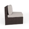 Martha Stewart Bedford Set of 2 Indoor-Outdoor Modular Patio Curved Sectional Sofa Seats and Side Table in Rattan Wicker with All-Weather Cushions - 3 of 4