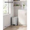 SONGMICS Kitchen Trash Can, 5.2/8 Gallon (20/30 L) Trash Bin, Stainless Steel Garbage Can, with Inner Bucket, Soft Close and Stays Open - 2 of 4