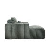 62.5-Inch Corduroy Sofa Lounger with Detachable Footrest - Ready to Use, Plush Sleeper Chair for Indoor Living & Bedroom - 3 of 4
