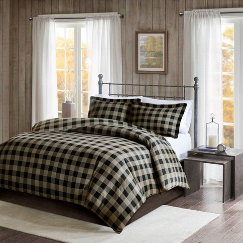From unique shower curtains and bath mats to custom twin, queen and king duvet covers. king california king flannel check print cotton duvet cover set black tan