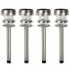 Nature Spring Solar Powered Lights - Set of 4 - LED Outdoor Stake Spotlight Fixture for Gardens, Pathways, and Patios, Silver - 3 of 4