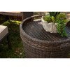 Barton 5-Pieces Patio Sofa Ottoman Wicker Set with Side Storage Table, Brown/Beige - 3 of 4
