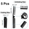Unique Bargains Plastic Double Headed Foldable Straight Hair Beauty Fine Teeth Comb Black 5 Pcs - 2 of 4