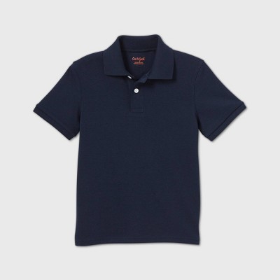 Boys' Short Sleeve Interlock Uniform Polo Shirt - Cat & Jack™ Navy M