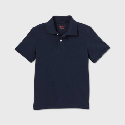 Boys' Short Sleeve Interlock Uniform Polo Shirt - Cat & Jack™ Navy M