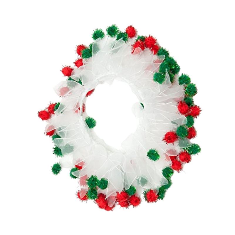 Midlee Christmas Pom Pom Decorative Dog Collar, 1 of 6