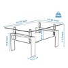 CENGHU Rectangle Glass Coffee Table, Clear Tea Table, Modern Side Center Table for Living Room, Dining Room, Bedroom - 4 of 4