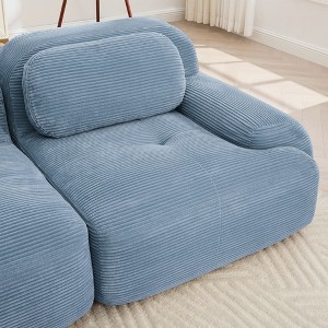 Racxily Corner Sofa , Cloud-Like Comfort, Premium Corduroy | Corner Sofa for Living Rooms - 1 of 4