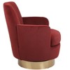 APRILSOUL Velvet Swivel Barrel Chair, Reading Chairs for Bedroom Comfy, Round Barrel Chairs with Gold Stainless Steel Base - 4 of 4