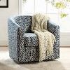 Liria Wooden Upholstered Barrel Chair for Livingroom with Metal Swivel Base | ARTFUL LIVING DESIGN - 2 of 4