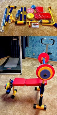  Meooeck Kids Weight Bench Set Fitness Exercise Equipment for  Kids Toddler Adjustable Sports Exercise Equipment with Weights Foam Tray  and Bar for Beginners Children Toddler Indoor Outdoor Sport : Sports