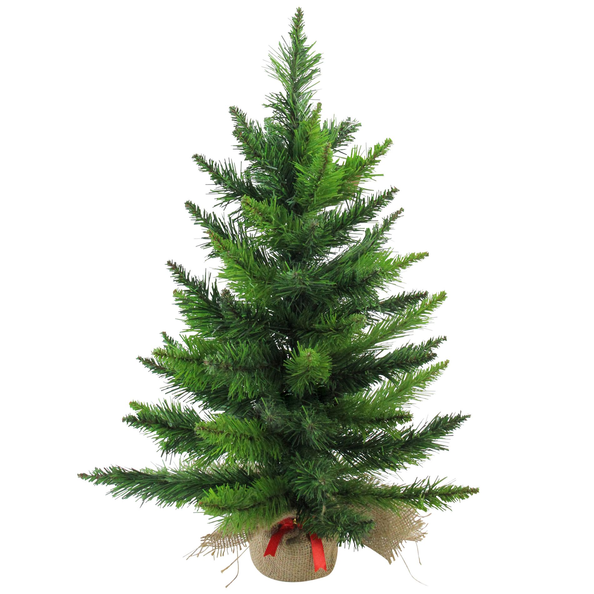 Northlight 2 FT Mini Balsam Pine Medium Artificial Christmas Tree in Burlap Base, Unlit