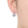 Guili Sterling Silver Rhodium Plated Clear Round Cubic Zirconia Halo Tier Earrings, a Dazzling Multi-Layered Drop with Timeless Brilliance - 2 of 3