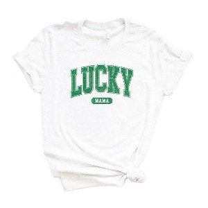 Simply Sage Market Women's Lucky Mama Distressed Short Sleeve Graphic Tee - 1 of 3
