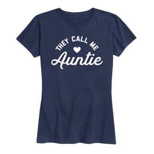 Women's - Instant Message - They Call Me Auntie Short Sleeve Graphic T-Shirt - 1 of 4